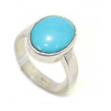 Unisex Sterling silver 925 blue turquoise Stone Ring Size 22 A 93
